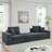 Boneless L-Shaped Sofa with Removable Ottoman, Deep Seat and Throw Pillows-1226718697