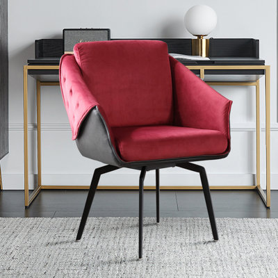 Sceinnker Upholstered Cotton Swivel Armchair