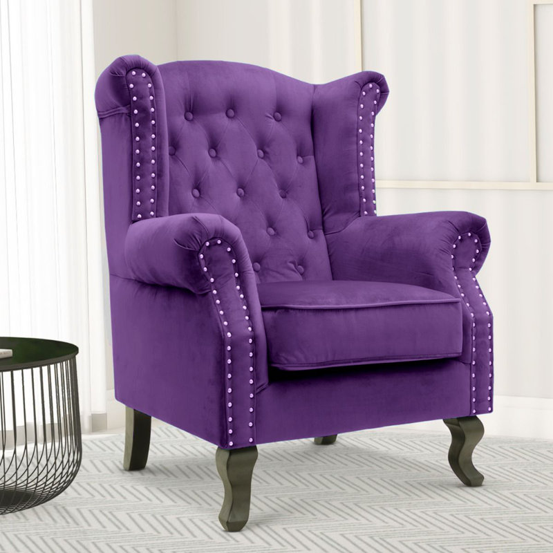 Baden Wingback Chair, Purple