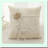 Cotton Wedding Ring Pillow with Lace Flower