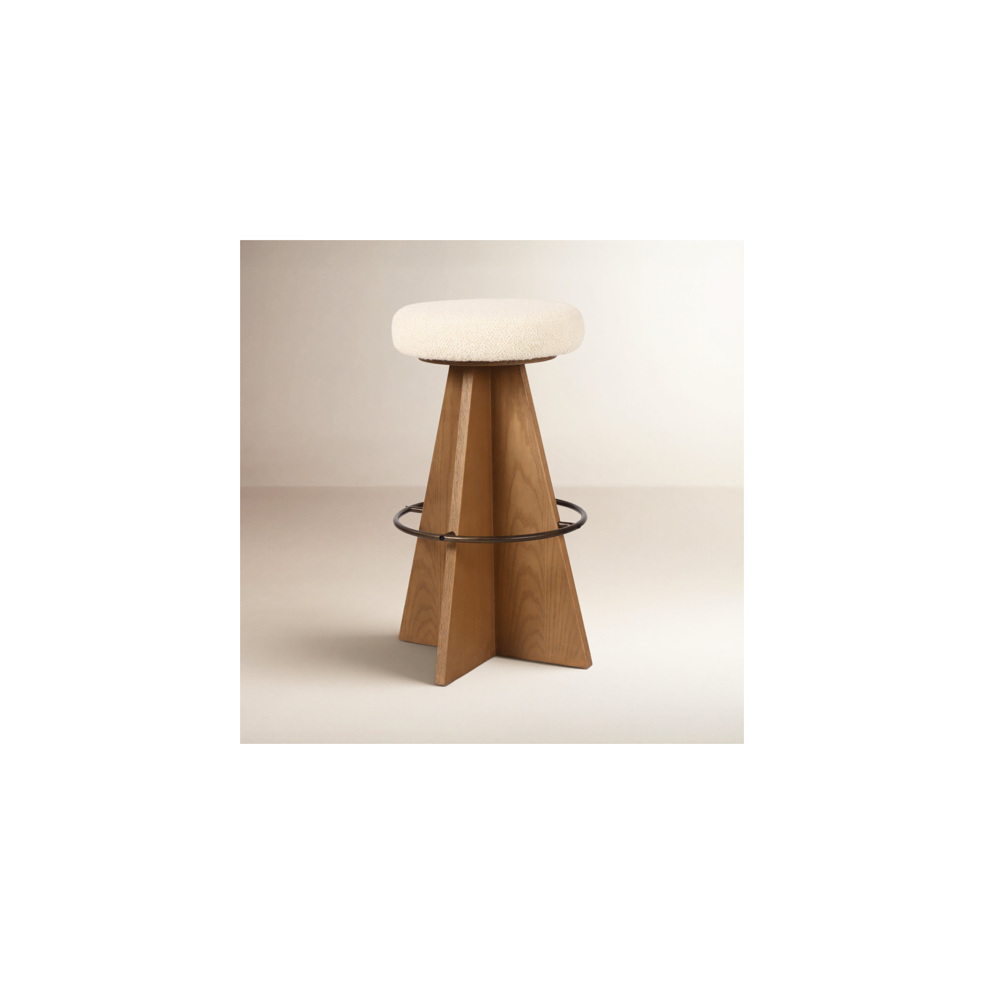 Avari Swivel Upholstered, Brown, White, Bar Stool (31" Seat Height)