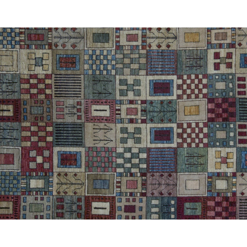 Tapis rouille et bleu noué à la main de haute qualité