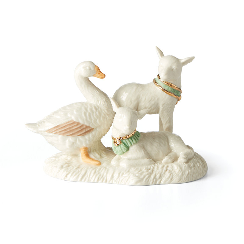 First Blessing Lambs & Goose Figurine