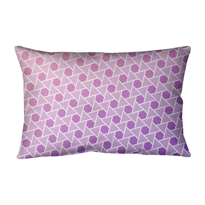 Katelyn Elizabeth Geometric Reversible Throw Pillow, 14" x 20", No Fill, Pink/Purple
