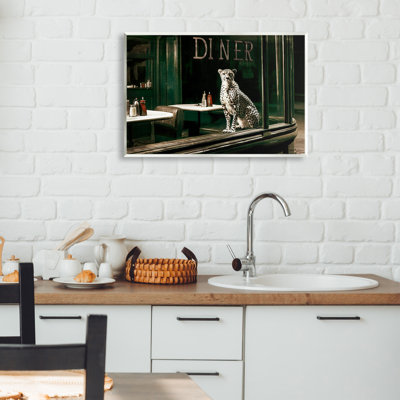 Plaque murale Diner Sentry Leopard, design par Annabelle Hall