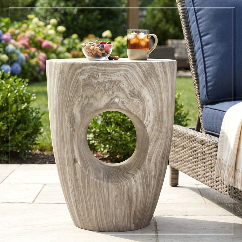 Table de patio avec base robuste, Gris