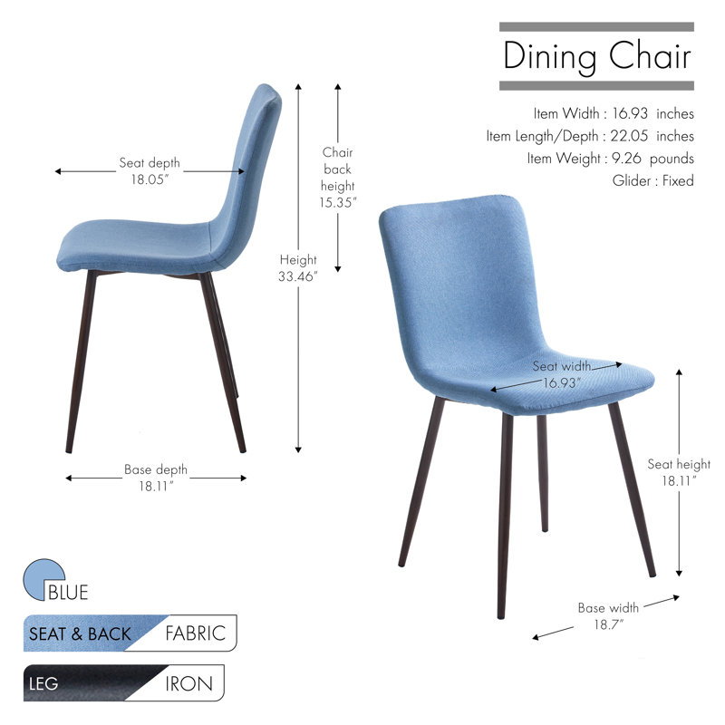 Side chair Set, Light Blue