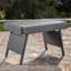 Table Pe Pe, grise et structure en fer, P 16 po x l 24 po H 15,75 po, sans assemblage requis Fabrication grise, 24 po x 16 po x 15,75 po, pour un style urbain