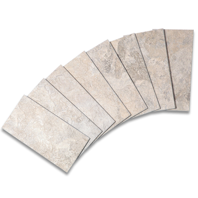 3'' W x 6'' L 3D PVC Composite Peel and Stick Backsplash Tile, Beige Stone Texture