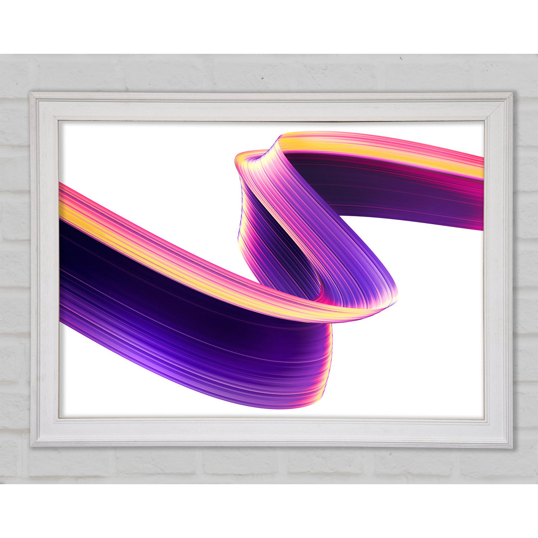 Gerahmtes Leinwandbild Purple Ribbon Swirl