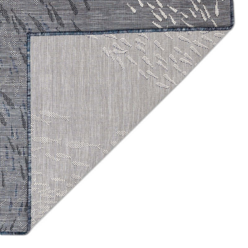 Tapis intérieur / extérieur bleu marine / blanc / gris Baffin, Rectangle 7 pi 10 po x 9 pi 10 po