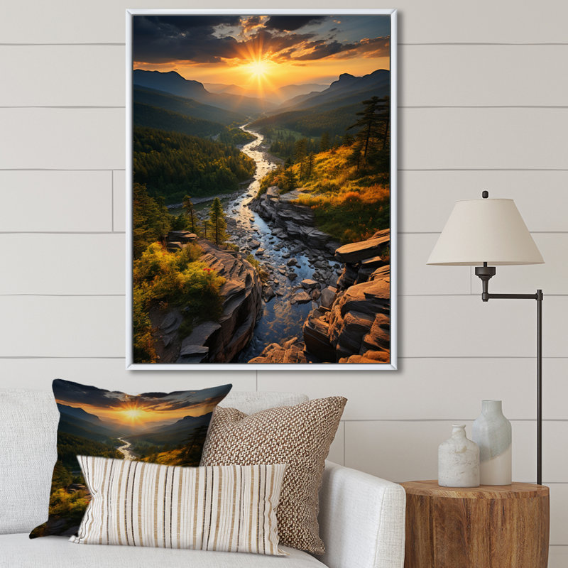 «USA Adirondack Mountains New York IV», reproduction sur toile, 32" H x 16" W, Silver Picture Framed