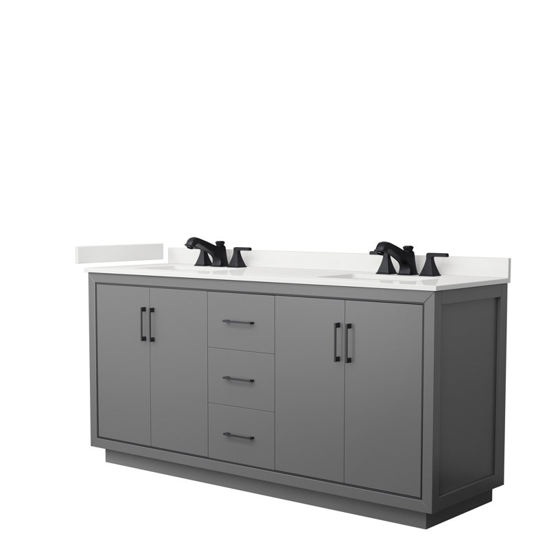 72'' W Double Vanity, WDX13332, Dark Gray, Brushed Nickel