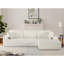 Canapé modulaire convertible Cozyform en velours côtelé doux, canapé confortable moderne avec rembourrage en mousse, canapé-lit modulaire confortable pour le salon, la chambre à coucher, sans assemblage requis, ivoire - orienté vers la droite-704244020-704244021