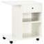 Bureau à roulettes pour imprimante avec tablette réglable, tiroir, support, chariot à classeur blanc, blanc, tablette pour