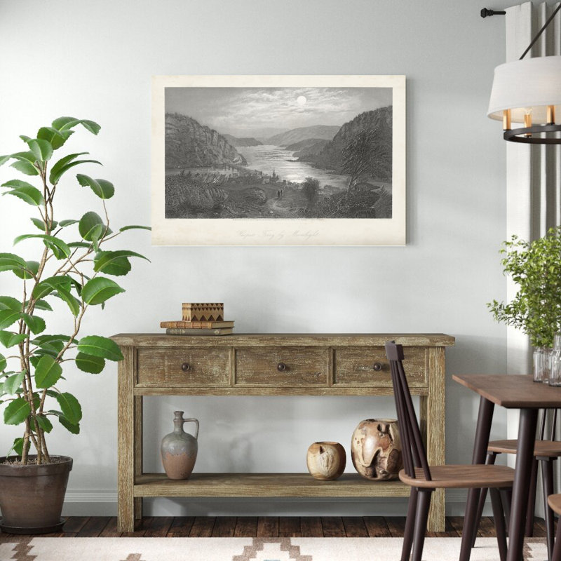 Harper's Ferry par Moonlight par William Cullen Bryant - photographie sur toile tendue, H 32 po x l 48 po