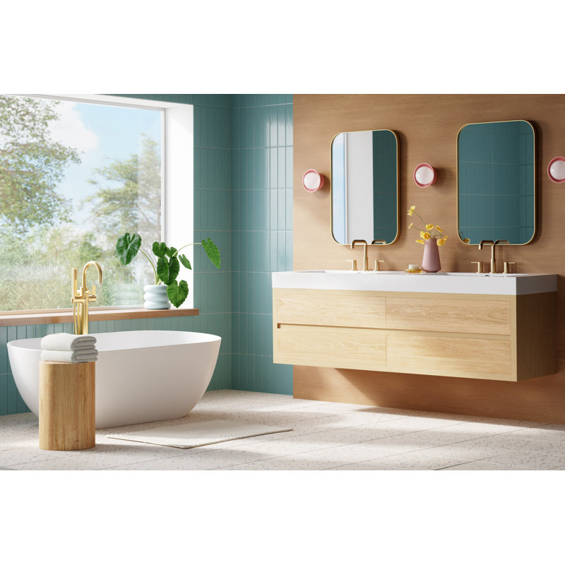 Miroir mural Josilyn, Or brossé, 30 po x 22 po