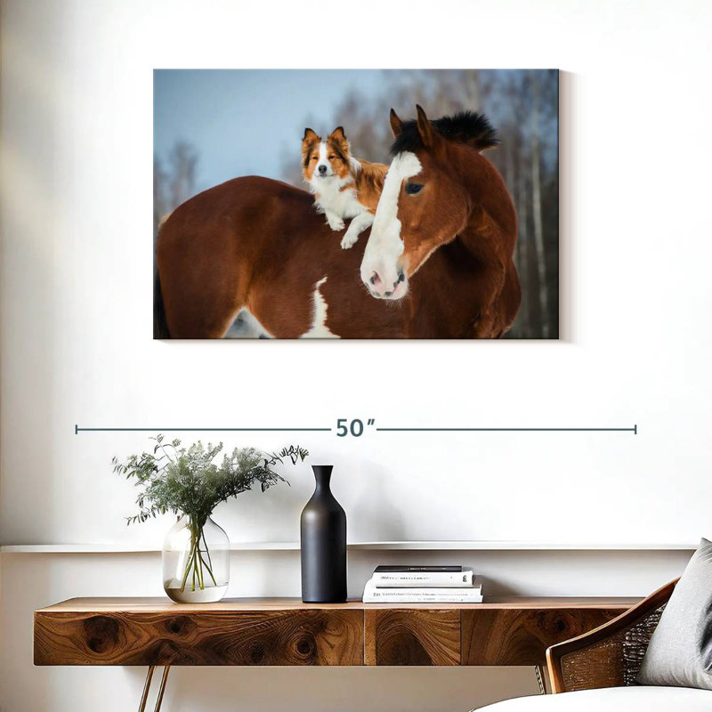 Bramley collie à cheval, H 24 po x l 36 po