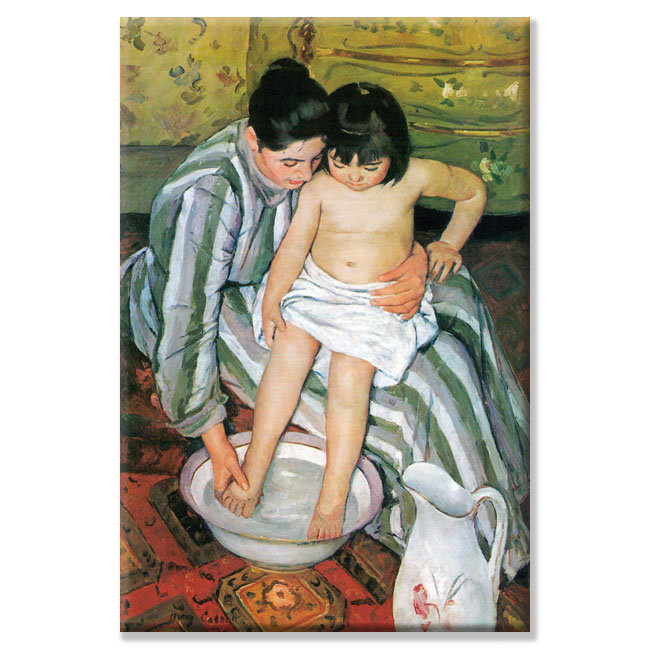 «Bath» par Mary Cassatt, reproduction d'art sur toile tendue, 24 po x 36 po