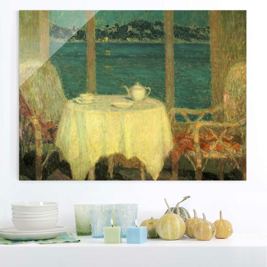 Glasbild Terrasse am Meer in St. Tropez von Henri Le Sidaner