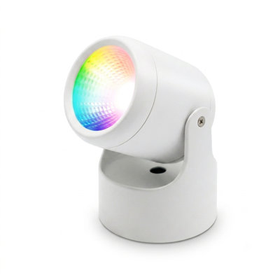2PCS LED Up Lights Indoor Spotlight with Remote & Foot Switch, 6W RGBW Plug-in Accent Uplight for Plant Picture Artwork Party Decor, Color Changing Floor Spotlights with Memory Function, White