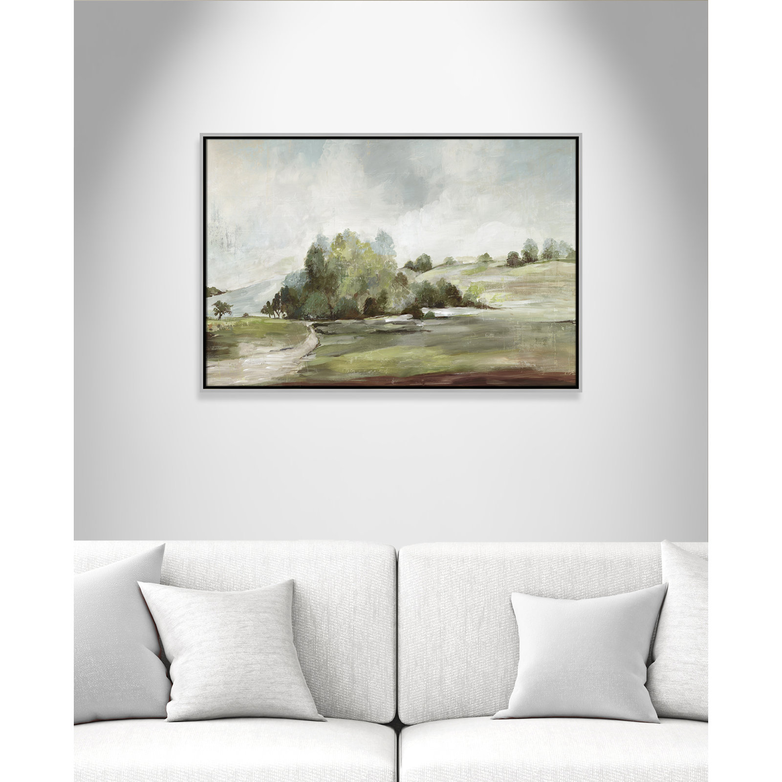 Concorde "Green Country Road" Print, 25.5" H x 37.5" W, Silver