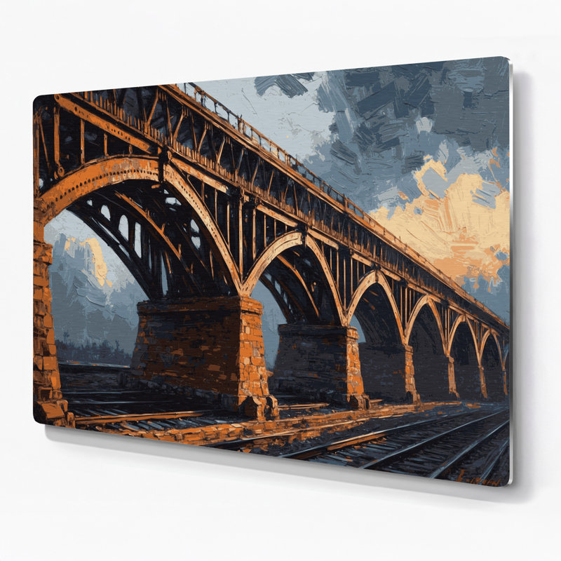 Illustration de pont en métal transport, H 11 po x l 14 po