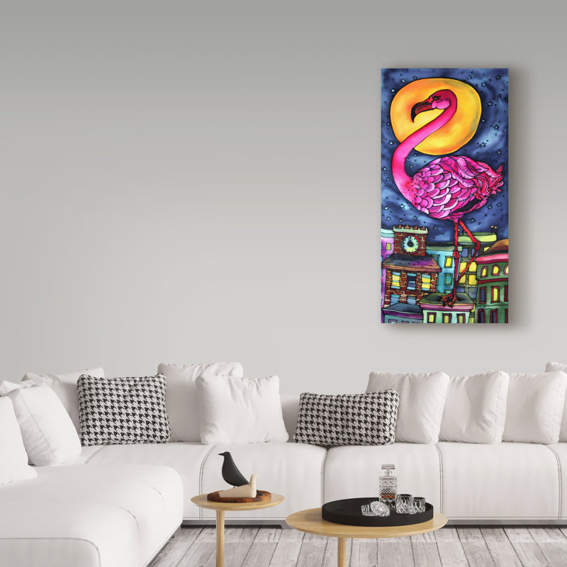 «Flamingo» de Gulabacha, reproduction d'art sur toile tendue, H 24 po x l 12 po x P 2 po