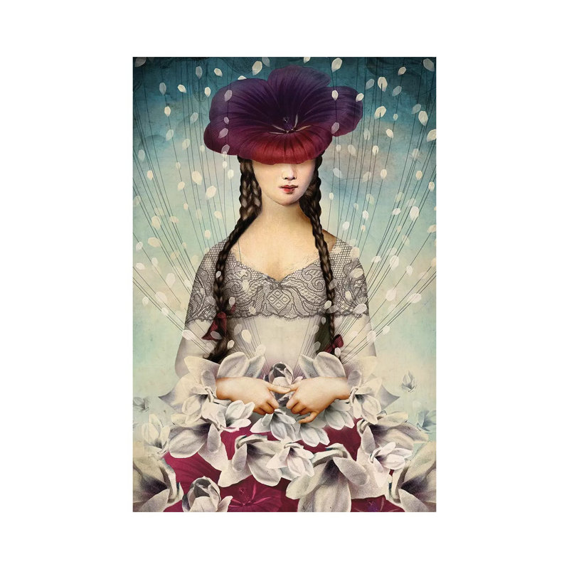 «Bind Flowers» par Catrin Welz-Stein - impression d'art graphique, H 12 po x l 8 po x P 0,75 po, Toile tendue, Pas de tapis
