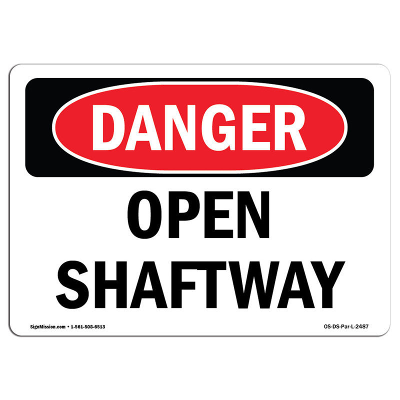 Open Shaftway Aluminum Sign 12 x 18, 12" H x 18" W x 0.1" D