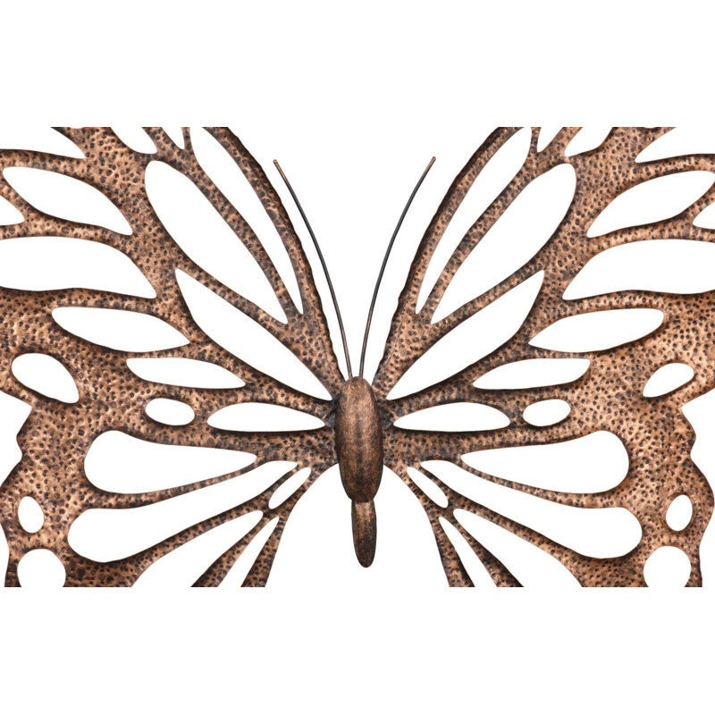 Butterfly Wall Art, Copper/Black, Metal, 30" H x 39" W x 1" D