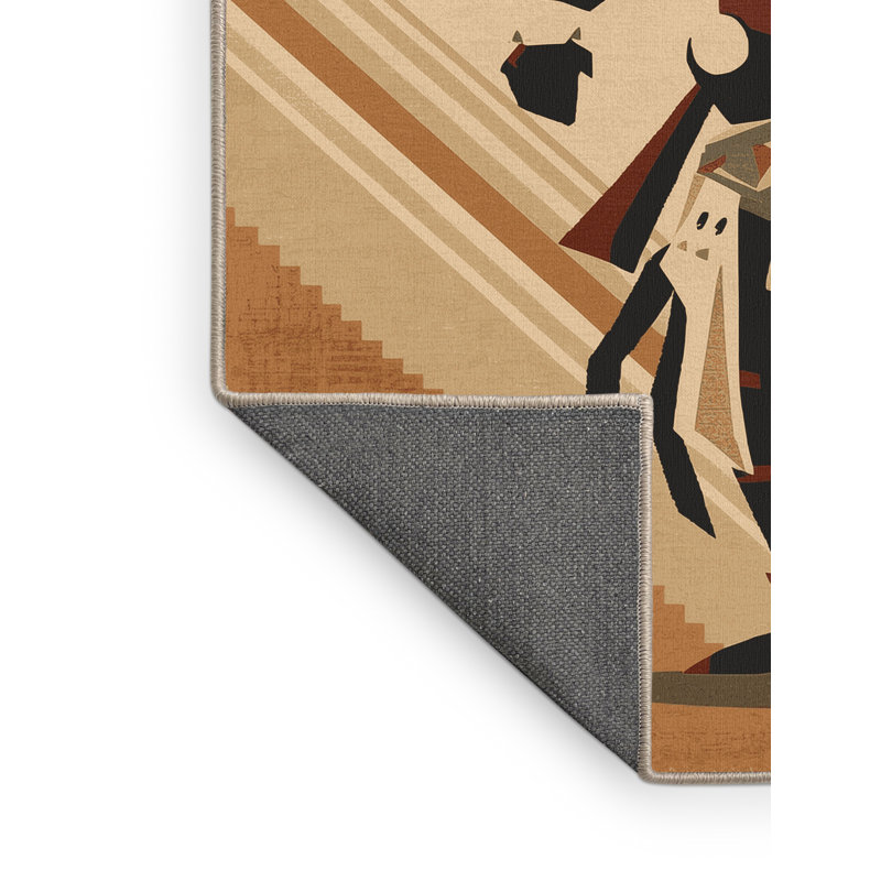 Tapis moelleux moelleux à motif de blocs Hopi Kachina, 8 x 12