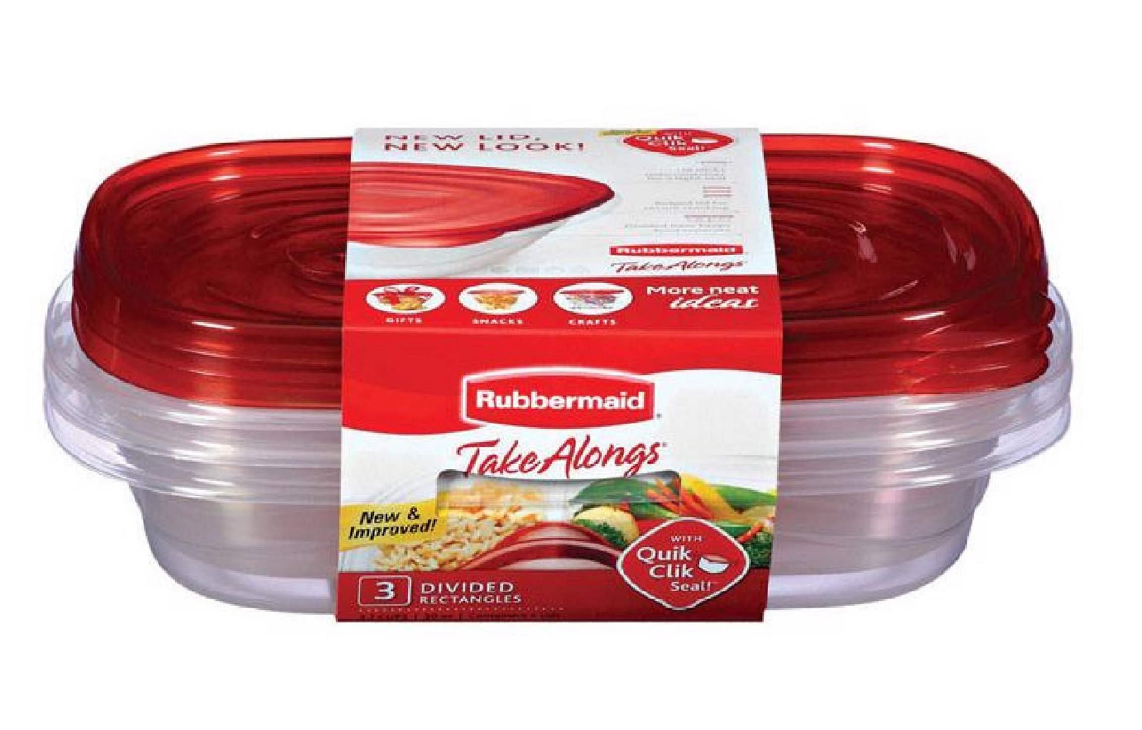Rubbermaid TakeAlongs Containers + Lids, Rectangles - 2 containers + lids