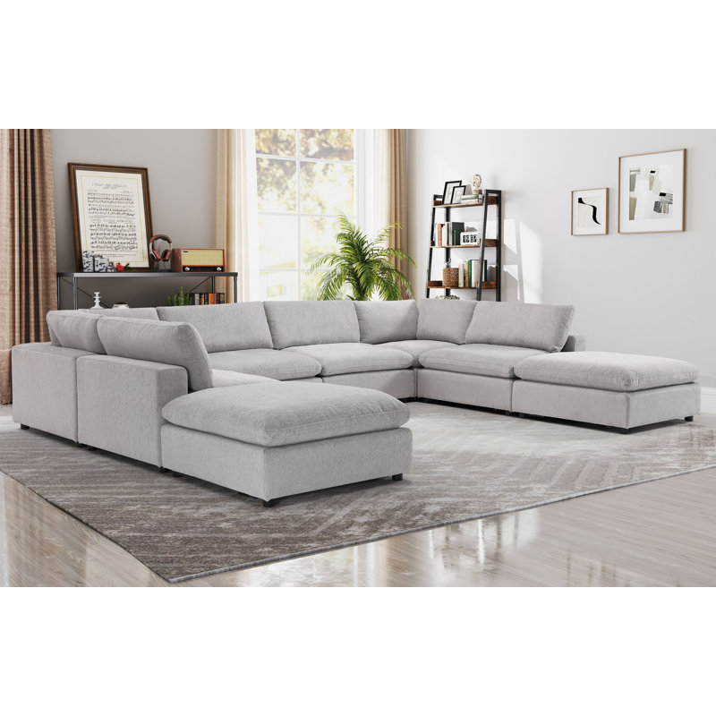 Canapé modulaire rembourré 8 pièces Nuccio