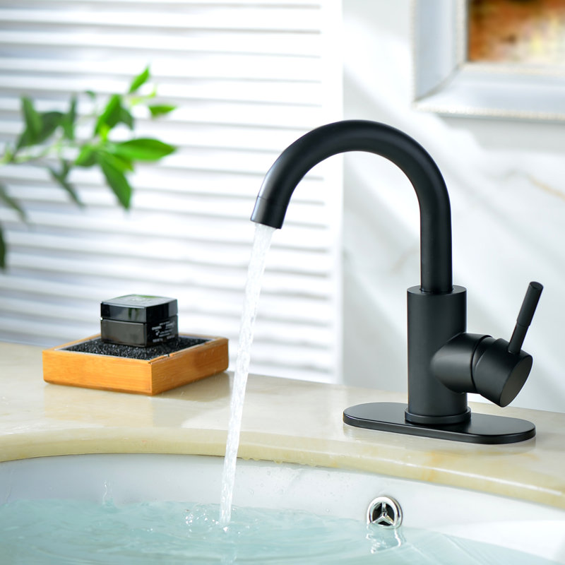 Single-Hole Single-handle Bathroom Faucet, Black