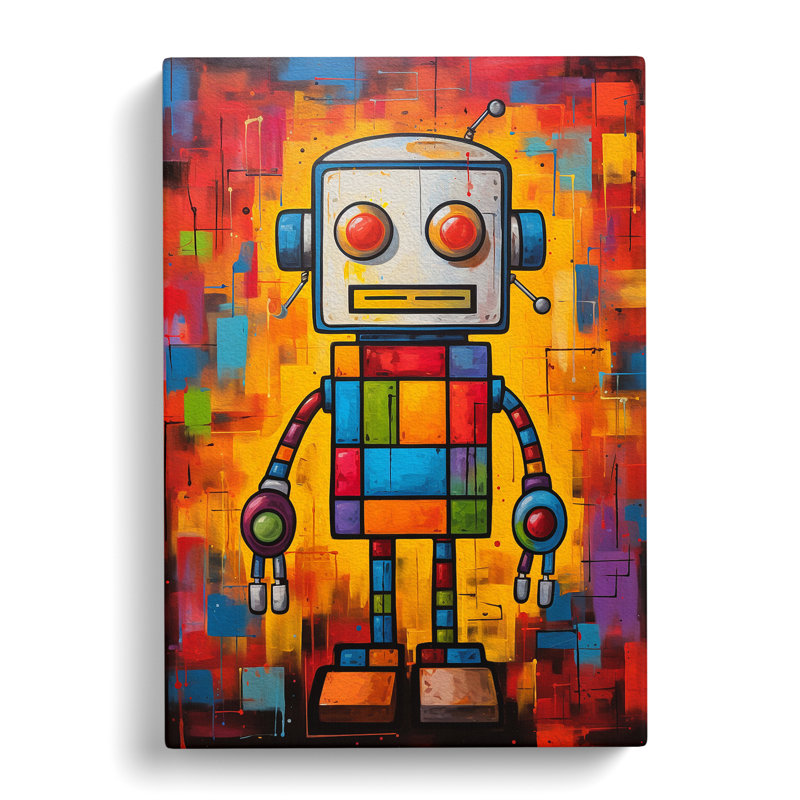 Robot Colour Field - No Frame Print, 60cm H x 40cm W x 3cm D