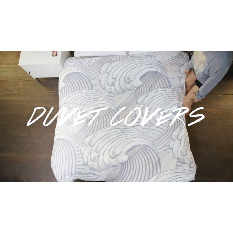 King Black and White Geometric Polyester Duvet Cover Set