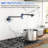 Single Hole Wall Mount Pot Filler - Matte Black, Two Handles, 360 Swing, Solid Brass, Kitchen Faucet Black Hole, Brass And Stainless-571905398