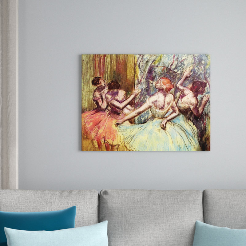'Four Dancers Behind the Scenes' by Edgar Degas Painting Print
