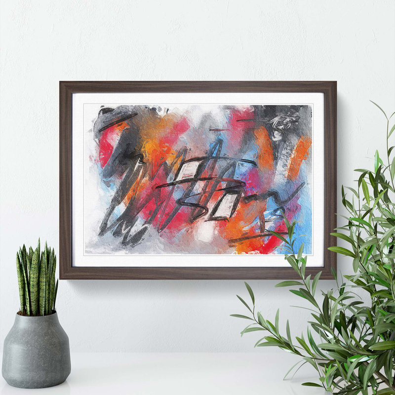 Abstract Vol.295 by S.Johnson - Framed Print, 45cm H x 63cm W x 2cm D, Walnut Framed