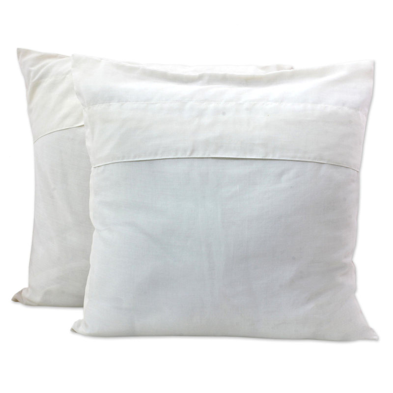 Embroidered Cotton Reversible Pillow Cover