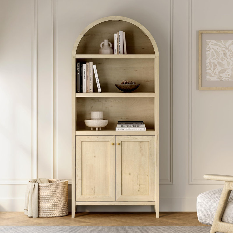 70.9"H*30.7"W 3-Tier Book Cabinet Storage Bookcase, Light Oak