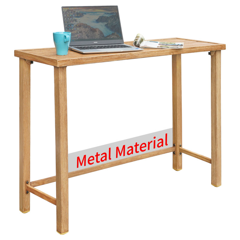 Rectangular Iron Outdoor Bar Table , 44.1 " W 14.7 " D
