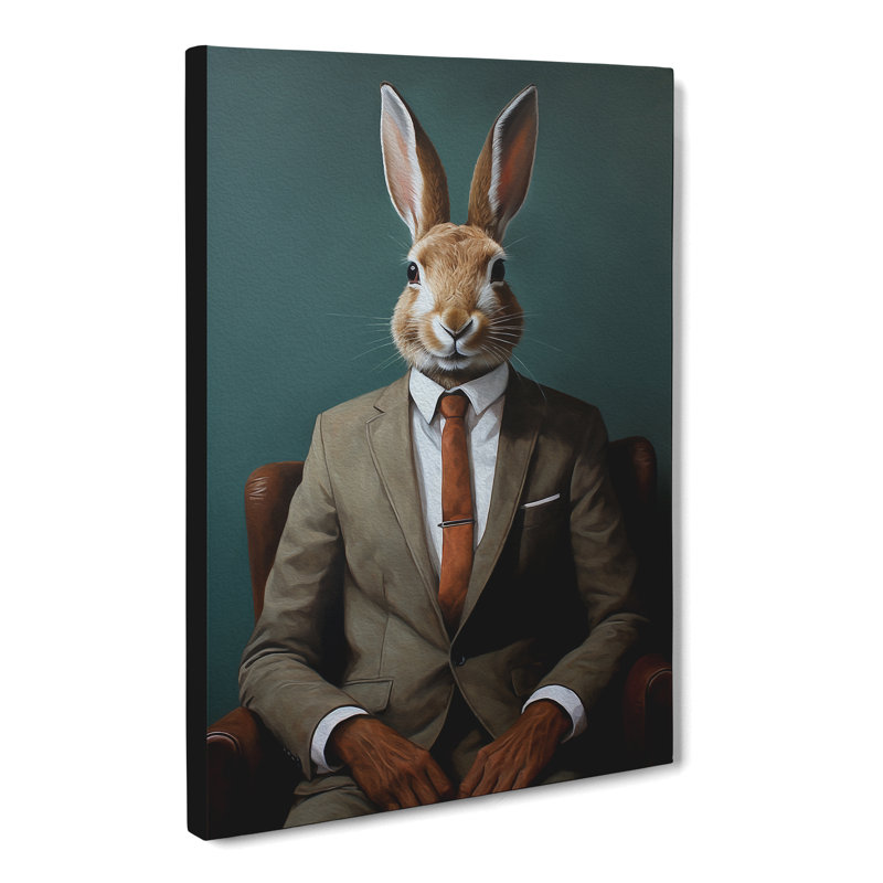 Rabbit in a Suit Painting No.3 - Wrapped Canvas, 76cm H x 50cm W x 3cm D