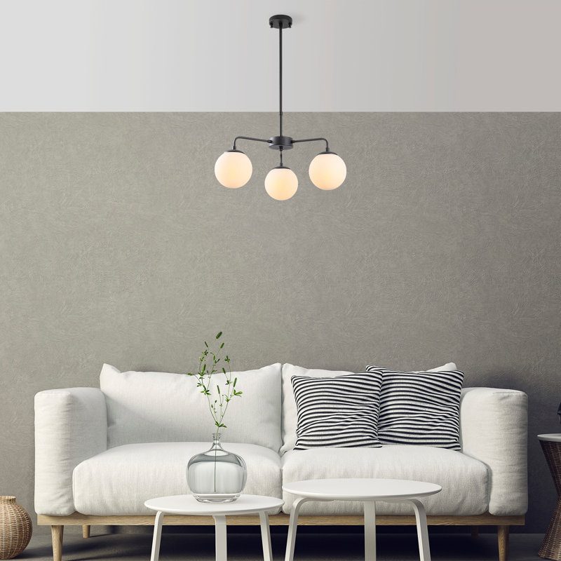 Beckner 3 - Light Chandelier, Cream, Black