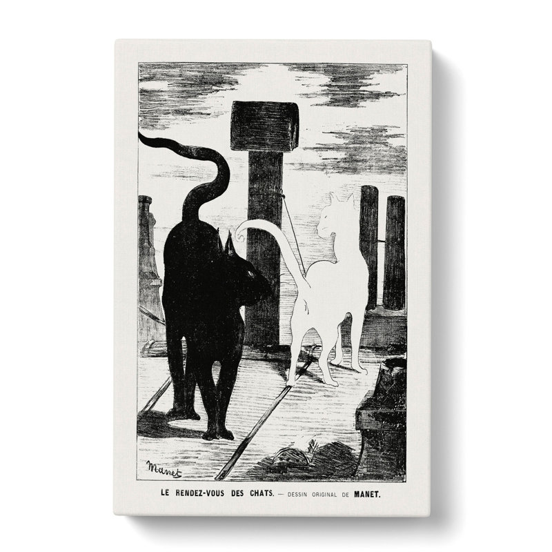 The Cats Rendezvous Vol.2 by Edouard Manet - Wrapped Canvas Painting, 60cm H x 40cm W x 3cm D