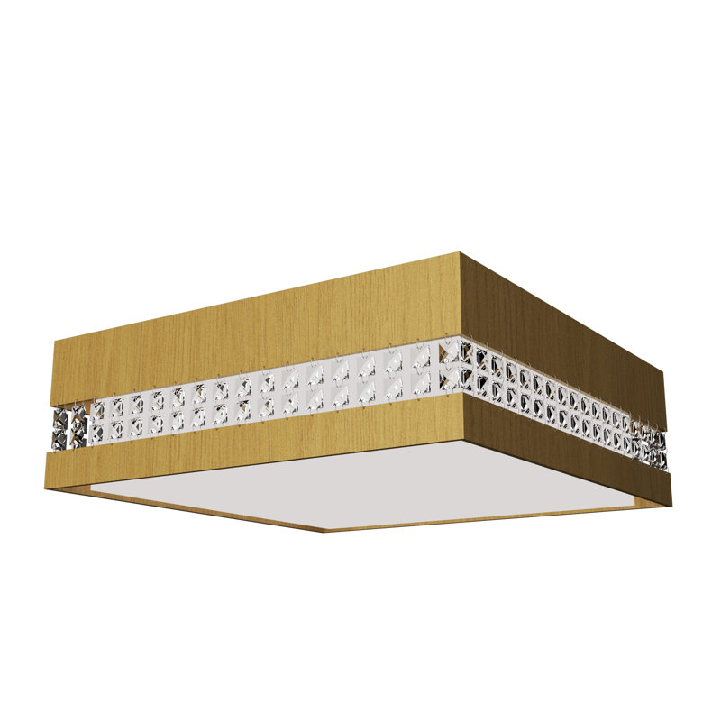 Cristais 1 - Light LED Flush Mount, Organic Gold, 5.85" H x 25.35" W x 25.35" D
