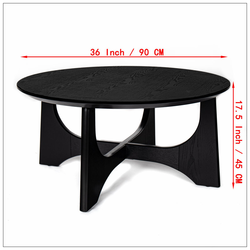 Table basse ronde en bois Urian, Noir