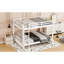 Queen Size White Wood Bunk Bed, Pine And Build, Long-Lasting Use, Compact Design For Limited Spaces Bed With , Size, Reliable Composition, Shared Spaces, Solid Support
