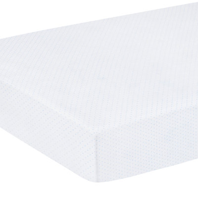 Blue Micro Dot Pima Crib Sheet